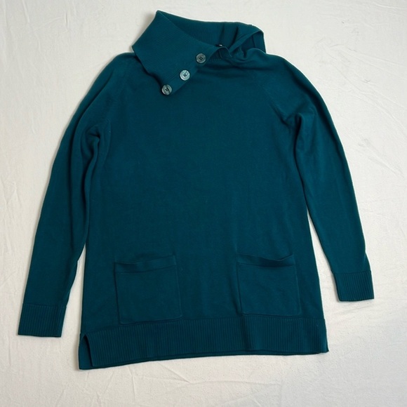 THREE Women’s Sweaters Size Small Grey Heather, Dark Teal, Purple Cowl Cardigan - Picture 12 of 12